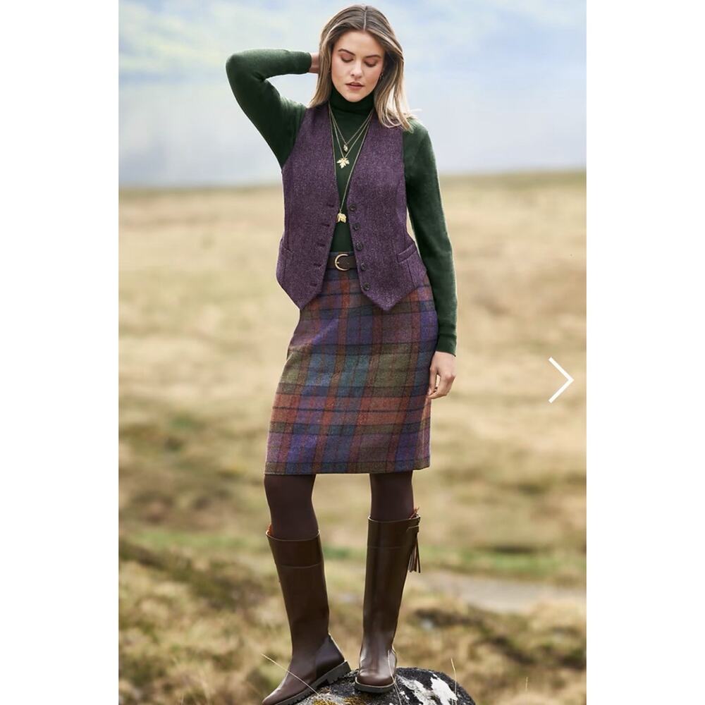 House Of Bruar Ladies Classic Tweed‎ Skirt Size 16 U.S. Nwt